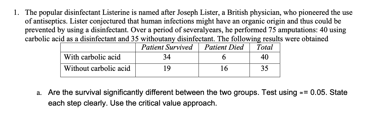 1 The Popular Disinfectant Listerine Is Named After Joseph Lister A British Physician Who Pioneered The Use Of Antise 1