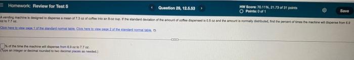 Save Homework Review For Test 5 Hw Core 70 11 21 73 Of 31 Points Question 20 12 5 53 O Points Of 1 A Verdrachtge Dec 1
