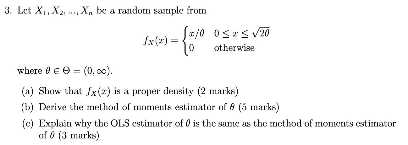 3 Let X1 X2 Xn Be A Random Sample From Fx X 0 0 X V20 0 Otherwise Where 0 O 0 00 A Show That 1