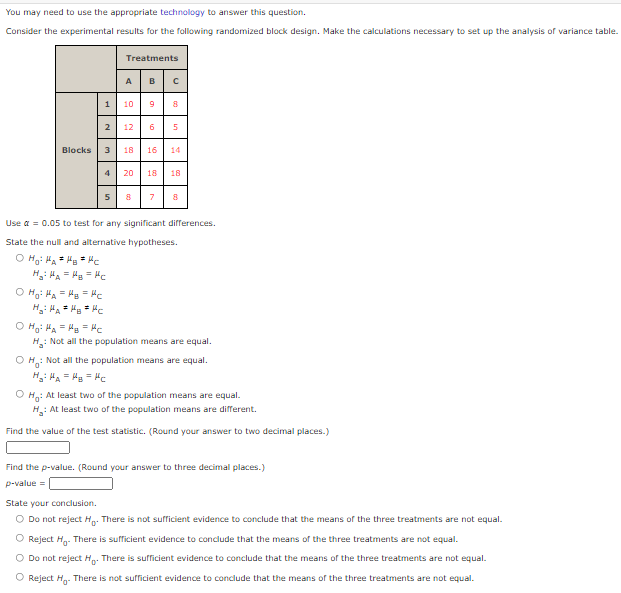 You May Need To Use The Appropriate Technology To Answer This Question Consider The Experimental Results For The Follow 1