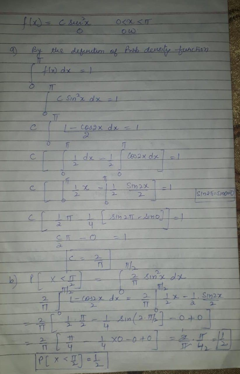 Let F(x) = = {cs Csinx 0 0 Answer