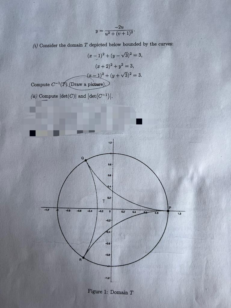 2u Y U2 V 1 2 1 Consider The Domain I Depicted Below Bounded By The Curves X 1 2 Y 3 2 3 X 2 2 1