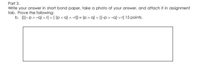 Part 3 Write Your Answer In Short Bond Paper Take A Photo Of Your Answer And Attach It In Assignment Tab Prove The Fo 1