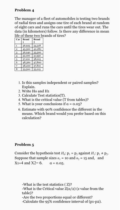 Problem 1 Consider The Hypothesis Test H Against H 4 Uz Suppose That Sample Sizes N 10 And N2 15 And Sample 4