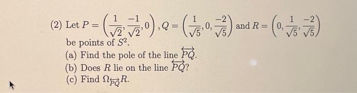 2 272 2 62 And 051 0 R 0 15 1 2 Let P 15 Be Points Of S A Find The Pole Of The Line Tho B Does R Li 1