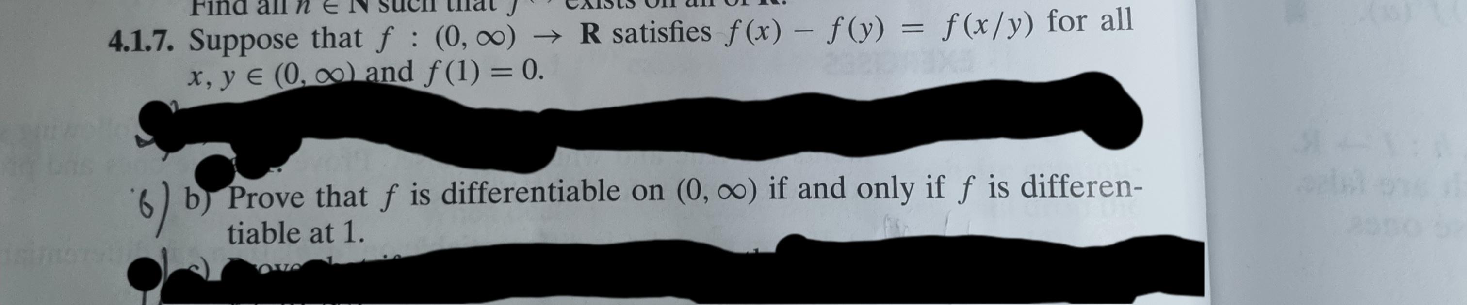 Find 4 1 7 Suppose That F 0 00 R Satisfies F X F Y F X Y For All X Y 0 00 And F 1 0 6 B P 1