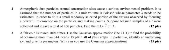 2 Atmospheric Dust Particles Around Construction Sites Cause A Serious Environmental Problem It Is Assumed That The Num 1