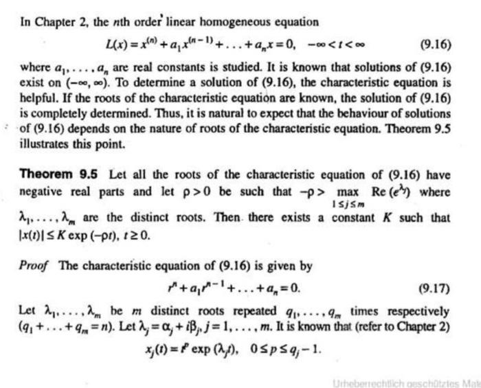 Exercise 9 2 1 Prove That If All The Roots Of The Characteristic Equation 9 17 With Multiplicity Greater Than One Hav 2