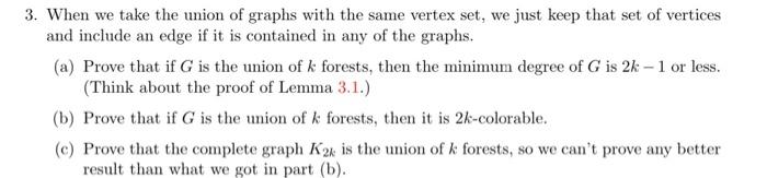 3 When We Take The Union Of Graphs With The Same Vertex Set We Just Keep That Set Of Vertices And Include An Edge If I 1