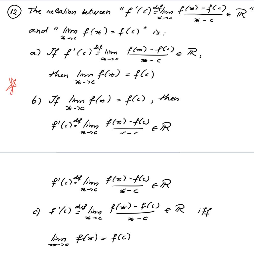3 The Relation Between F C Fim F X F E E R 76 E 7 C And Linm F X F C Is 2 C A If F Calt Lim F 16 1