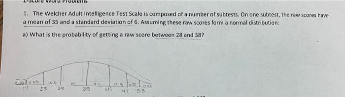 Lule Vuru Pudies 1 The Welcher Adult Intelligence Test Scale Is Composed Of A Number Of Subtests On One Subtest The R 1