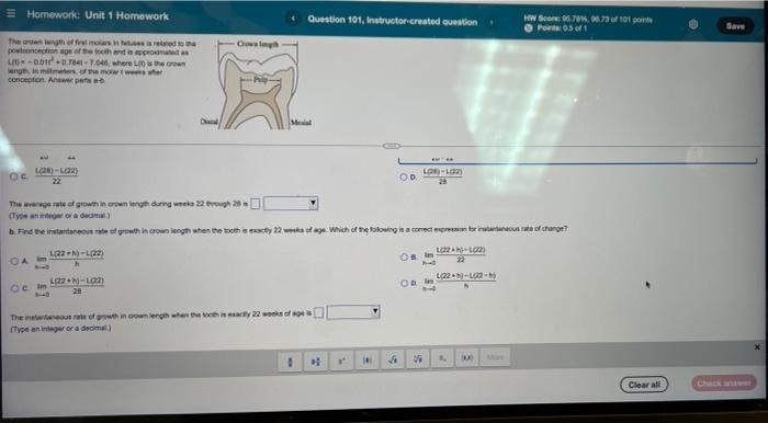 3 Homework Unit 1 Homework Question 101 Instructor Created Question W Co 73 11 Points P0 5 Of 1 San Gal The Offered 1