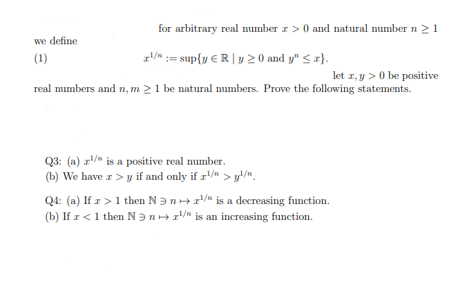 For Arbitrary Real Number 1 0 And Natural Number N 1 We Define 1 21 N Sup Y Ry 0 And Y X Let R Y 0 B 1