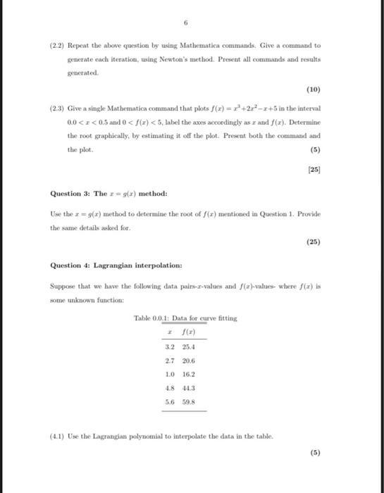Apm4813 101 0 2022 8 4 Assignments Assignment 01 Recommended Closing Date 03 May 2022 Question 1 The Bisection Method 2