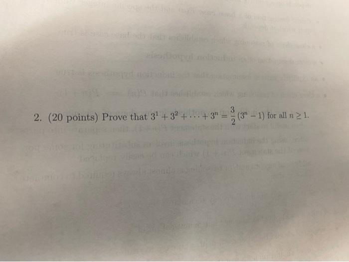 2 20 Points Prove That 3 3 3 3 1 For All N 1 3 1