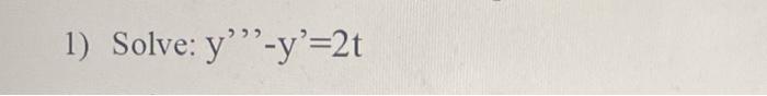 1 Solve Y Y 2t 1