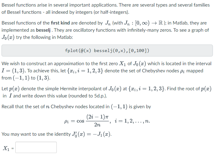 Bessel Functions Arise In Several Important Applications There Are Several Types And Several Families Of Bessel Functio 1