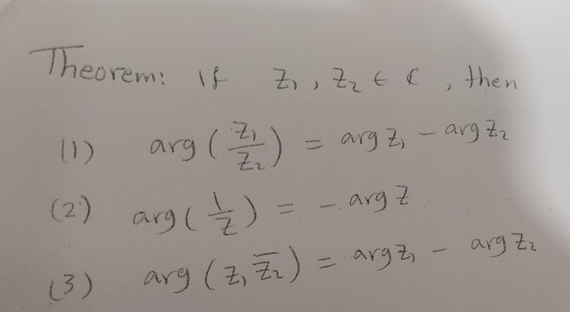 Theorem Ia Z Zz Te Then Arg Zz Arg Z Zz Ee Arg 2 2 Arg 4 Argz Arg Zz 2 3 Arg Z Zr Arg 1