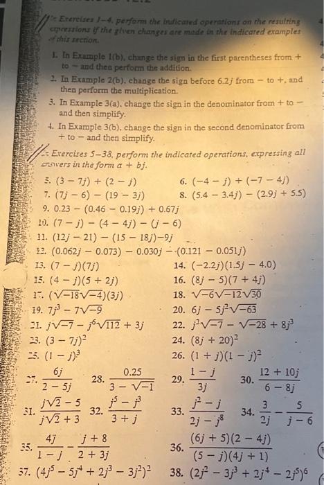 Etereises 1 4 Perform The Indicated Operations On The Resulting Stron If The Piven Changes Are Made In The Indicate 1