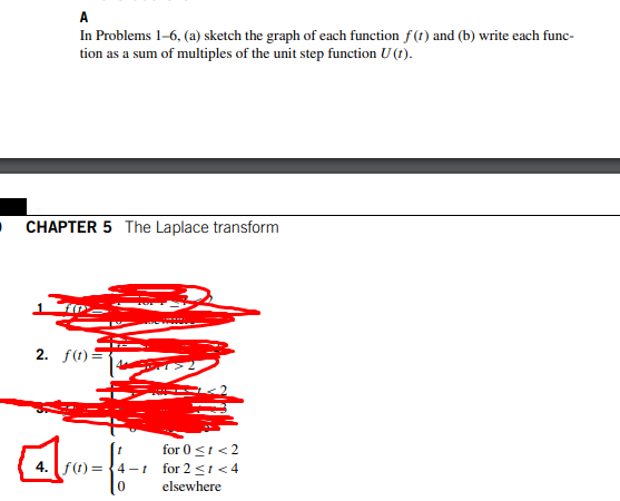 A In Problems 1 6 A Sketch The Graph Of Each Function F T And B Write Each Func Tion As A Sum Of Multiples Of The 1