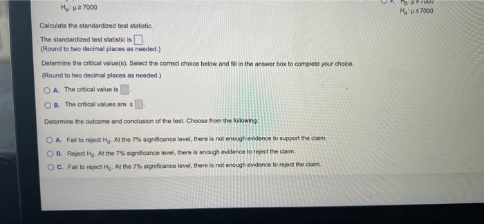 Test The Claim About The Population Mean At The Given Level Of Significance Using The Given Sample Statistics Claim 3