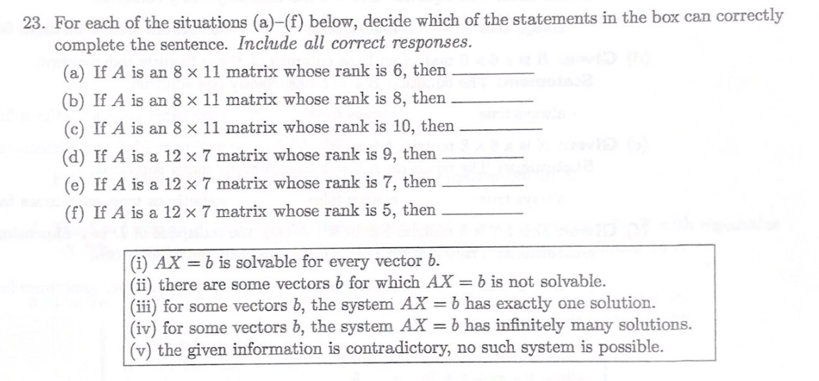 23 For Each Of The Situations A F Below Decide Which Of The Statements In The Box Can Correctly Complete The Sente 1