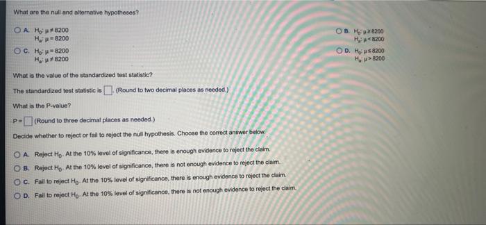 Use A T Test To Test The Claim About The Population Mean W At The Given Level Of Significance A Using The Given Sample S 2