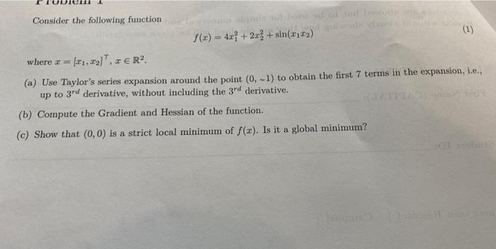 Where Consider The Following Function Top 0 4x 223 Sin X1 2 1 11 T Er2 A Use Taylor S Series Expansion 1