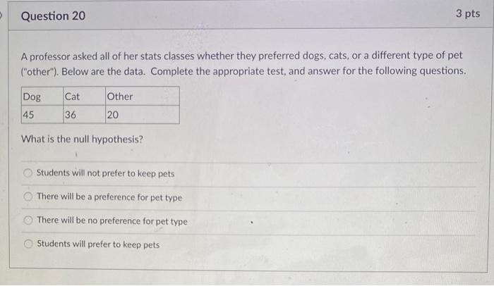 Question 18 2 Pts Which Of The Following Would You Be Least Likely To Use If You Wanted To Increase The Power Of A Test 2