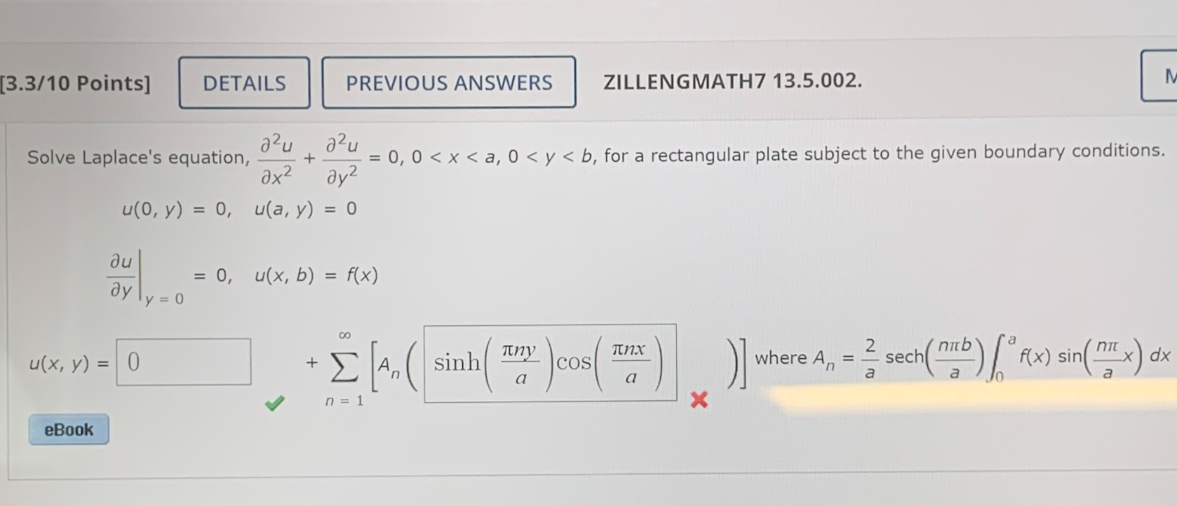 M 3 3 10 Points Details Previous Answers Zillengmath7 13 5 002 0 0 X A 0 Y B For A Rectangular Plate Subjec 1