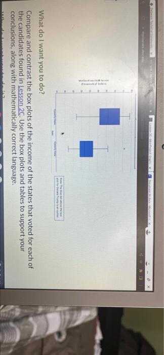 Ex Besc Ed Th Wat One What Do I Want You To Do Compare And Contrast The Box Plots Of The Income Of The States That Vote 1