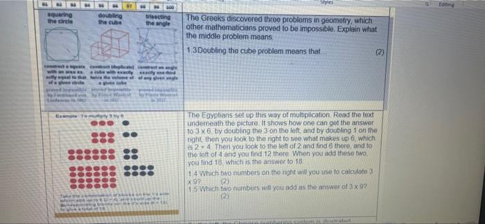 Style Editing Quaring The Circle Doubling The Cube Biecting The Angle The Greeks Discovered Throe Problems In Geometry 1