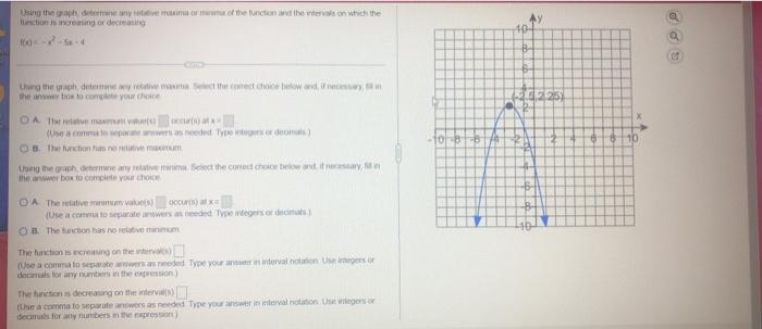 Using The Materiale In Cur More Function And The Intervals On Which The Tunction Is Increasing Or Decreasing 10 Ung 1