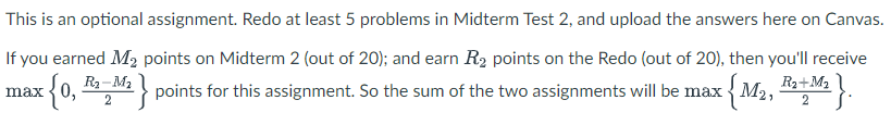 This Is An Optional Assignment Redo At Least 5 Problems In Midterm Test 2 And Upload The Answers Here On Canvas If Yo 1