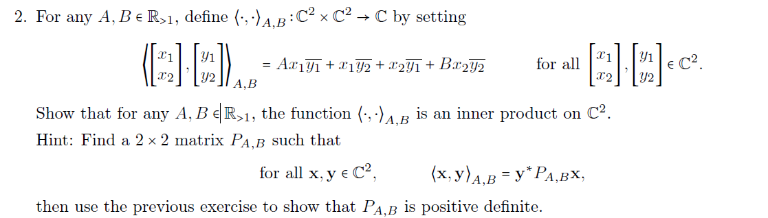 2 For Any A B Rs1 Define A B C2 X C2 C By Setting X 1 1 0 11 Yi 11 22 Ec 42 Ax141 X1y2 X2y 1
