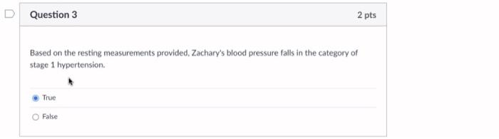 Question 1 3 Pts How Many Risk Factors For The Development Of Cvd Does Zachary Have 3 O 1 Question 2 3 Pts What Is Za 3