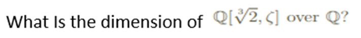 What Is The Dimension Of Q 72 5 Over Q 1