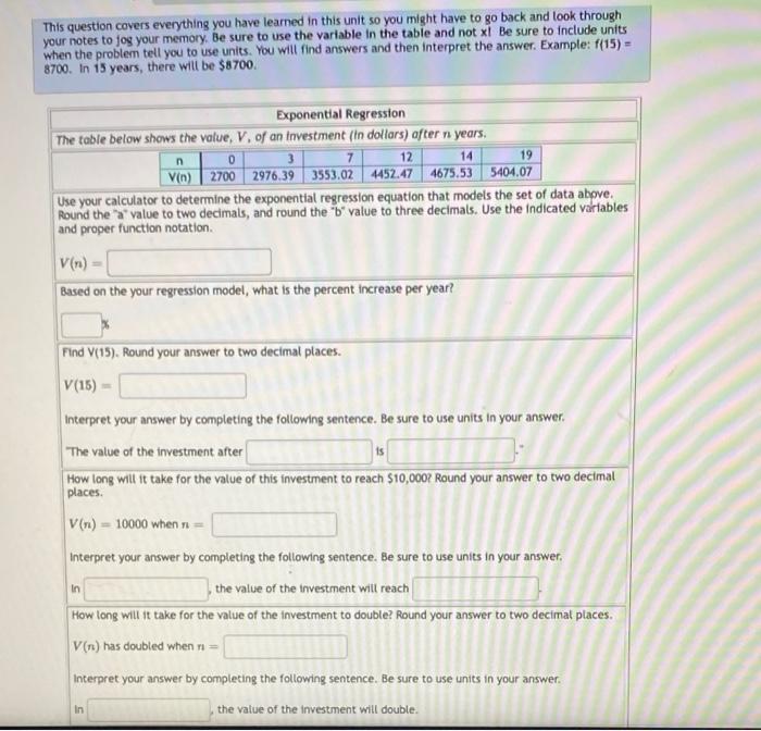 This Question Covers Everything You Have Learned In This Unit So You Might Have To Go Back And Look Through Your Notes T 1