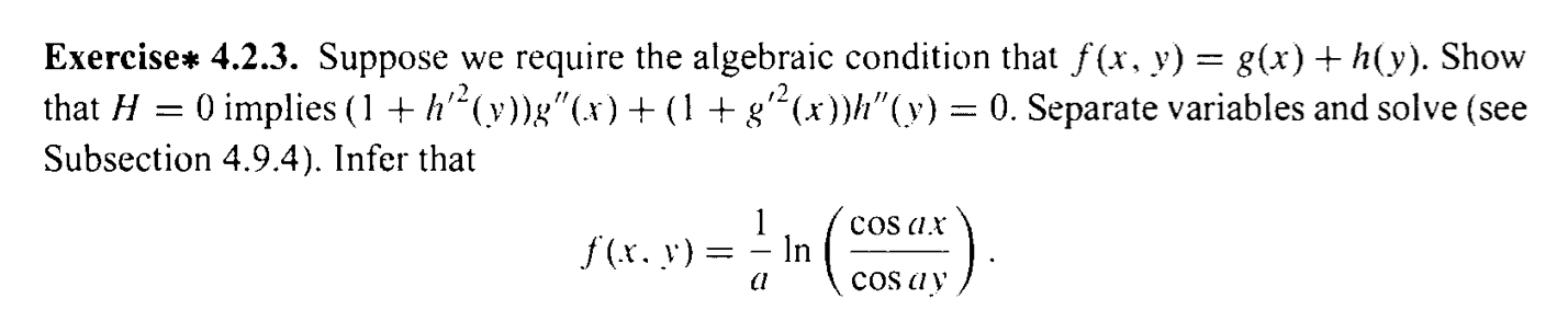 12 Exercise 4 2 3 Suppose We Require The Algebraic Condition That F X Y G X H Y Show That H 0 Implies 1 1