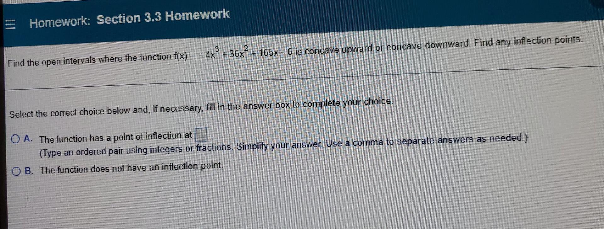 Homework Section 3 3 Homework 5 For The Function F X 6x9 4x 3x 8x 7find X The Third Derivative Of F And 2