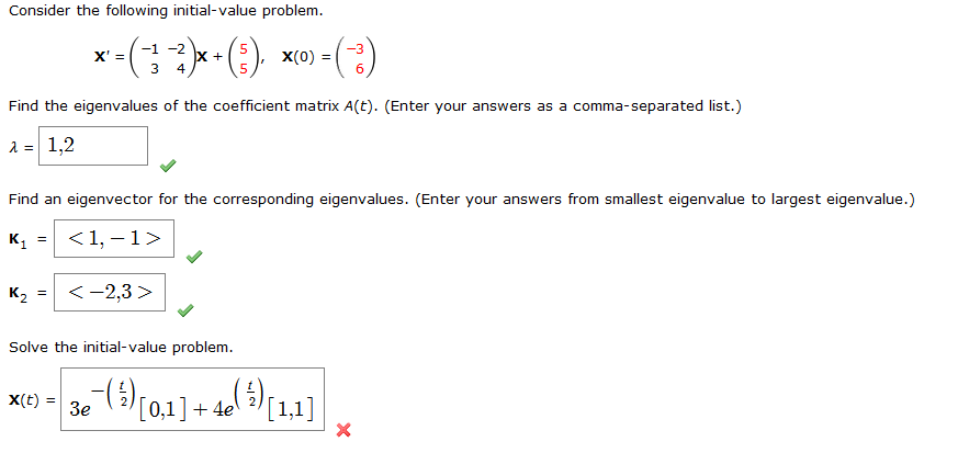 Consider The Following Initial Value Problem 3 X X 3 Xo 3 1 2 X 3 4 5 5 X 0 6 Find The Eigenvalu 1