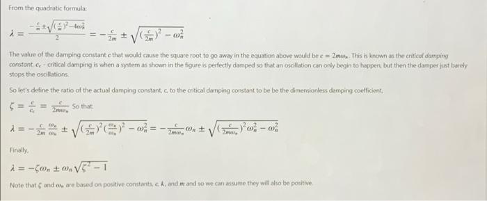 X T Wo 1 M F T C In The Figure The Variables And Parameters Have The Following Meaning M Mass Kg C Damping 4