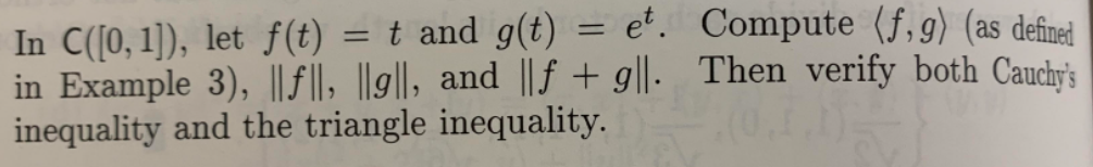 In C 0 1 Let F T T And G T Et Compute F G As Defined In Example 3 F G And F 9 Then Verify 1