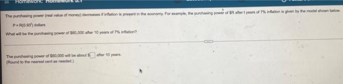 Mework The Purchasing Power Treat Value Of Money Decreases Itination La Present In The Economy For Examon The Purchasi 1