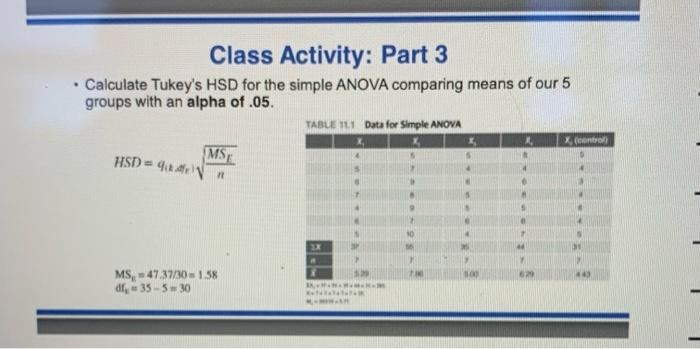 Class Activity Part 1 If We Are Willing To Accept 5 Risk Of Making A Type 1 Error I E Alpha Of 05 What Should Ou 4