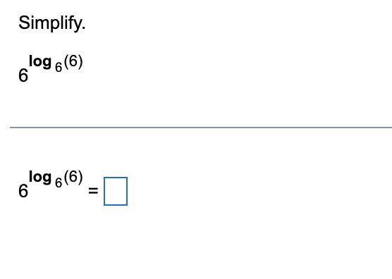 Simplify Log 6 6 6 Log 6 6 6 1