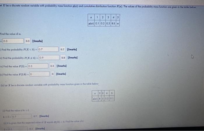 X Be A Discrete Rondom Variable With Probability Mass Function And Cumulative Distribution Function F Z The Values 1
