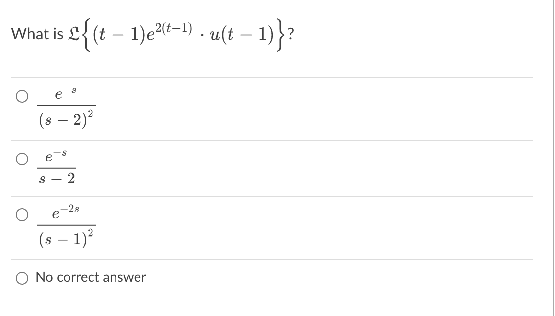 What Is L T L T 1 E216 1 Ust 1 S S 2 S 2s S 1 O No Correct Answer 1 2 S S What Is L E S2 Cos 2 1