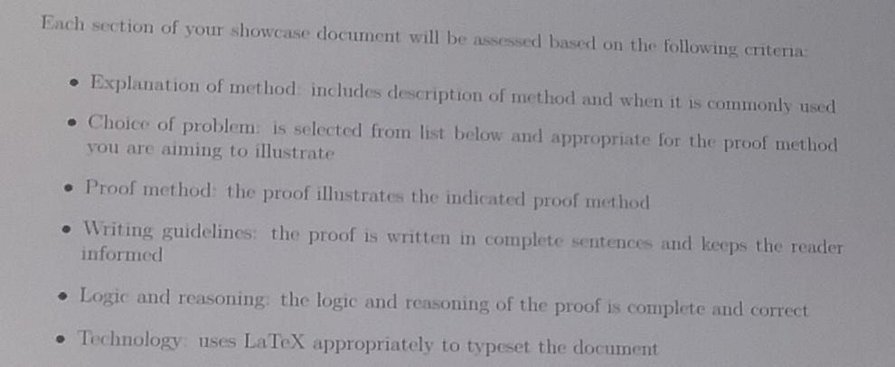 The Proof Methods Showcase Will Be A Typed Document With Four Sections 1 Direct Proof 2 Proof By Contrapositive 3 Proof 2