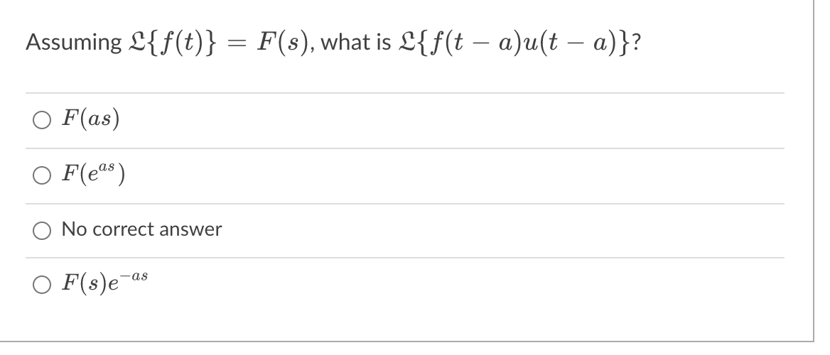 Assuming L F T F S What Is L F T A U T A F As O F Eas No Correct Answer O F S E As Two Distinct Funct 1